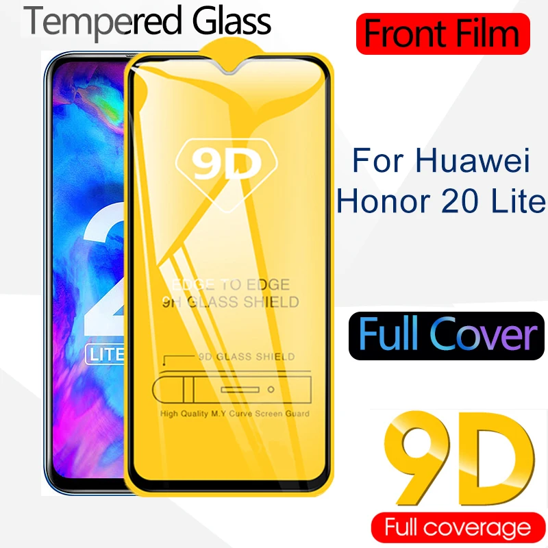 Изогнутое закаленное стекло 9D для Huawei Honor 20 Lite Pro защитная пленка экрана Передняя