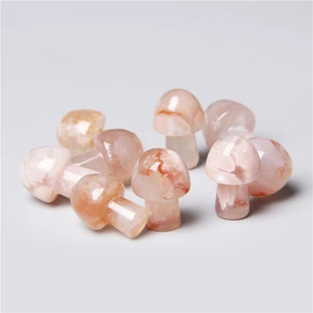 

3pcs Cute Natural Coral Jades Mushroom Quartz Crystal Hand Polished Healing Crystal Stone Star Decoration Home Decor DIY Gifts