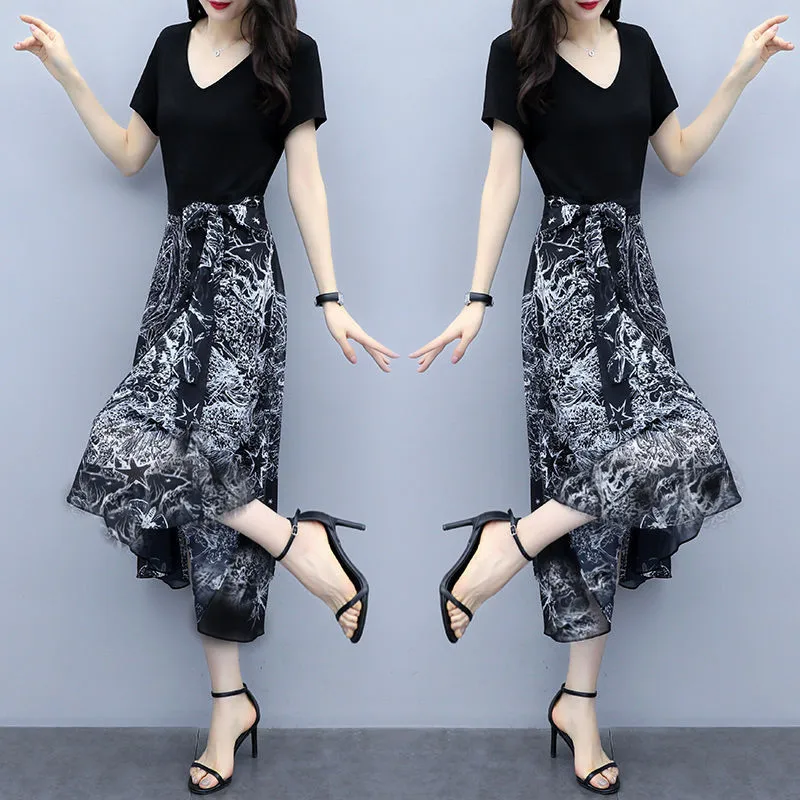 

2020 New Style Floral Printed Dress Female Spring Summer New Style Elegant Waist Hugging Slimming by Age Short-sleeve Dress Fash