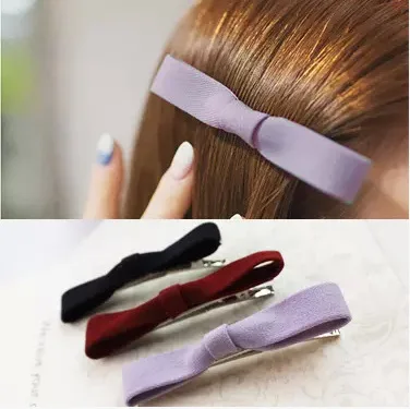 One Yuan Commodity Korean-style Hipster Fabric Handmade Bow Barrettes Duckbill Clip CHILDREN'S Hair Accessories