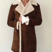 Стиль скоростной взятки Зимние флисовые композитные материалы Имитация замши Мужская одежда теплое пальто