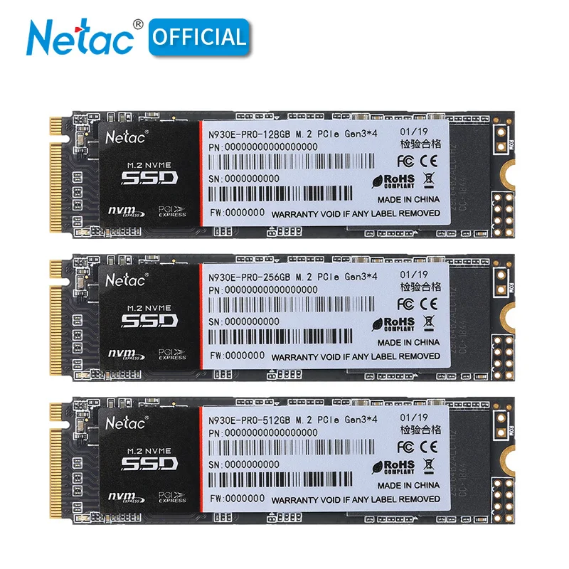 Netac N930E Pro M.2 2280 SSD NVMe PCIe Gen3 * 4 128 ГБ 256 512 Внутренний твердотельный накопитель жесткий