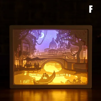 

Newly Art Decoration 3D Paper Carving Light Lamp LED Gift for Home Bedroom Bedside TE889