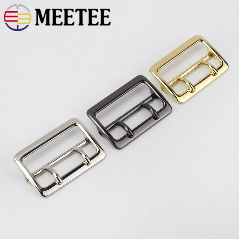 

Meetee 2pcs 40mm Alloy Double Pin Buckle Adjustable Garment Buckle Bag Hardware Accessories DIY Leather Craft Material BF028