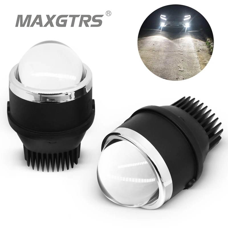 2x Universal LED Bi-Xenon Auto/Motorcycle Fog Light High Low Beam Projector Lens Car Driving Lamps 3.0 inch Retrofit Assembly