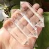 3PCS Natural White Quartz Clear Crystal Obelisk Reiki Treatment Healing Stone Polishing Double-pointed Hexagonal Wand 1
