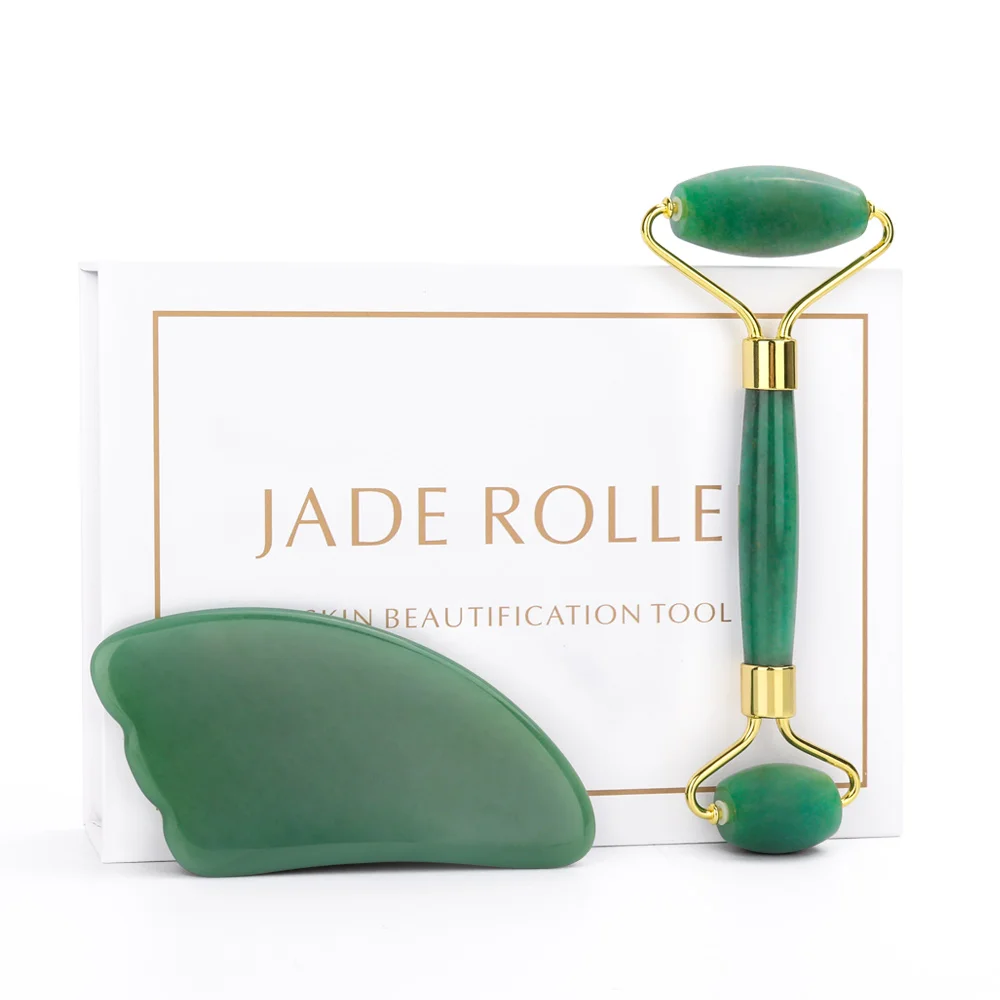 

Quartz Roller Face Massager Facial Jade Roller Double Heads Stone Massage Skin Relaxation Beauty Care Thin Face Slimming Set Box