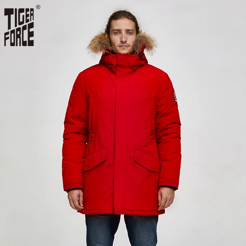 

Tiger Force 2019 Alaska Parka Winter Jacket for Men Waterproof Warm Coat with Real Fur Hooded Male Thick Snowjacket Big Pocket