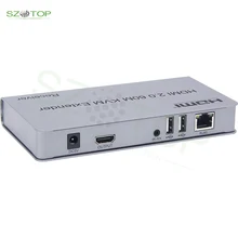 

60M HDMI 2.0 Extender Support keyboard and mouse with TX RX 3.5mm R/L Audio Output Support HDCP2.2 Over Cat 5e/6 Cable
