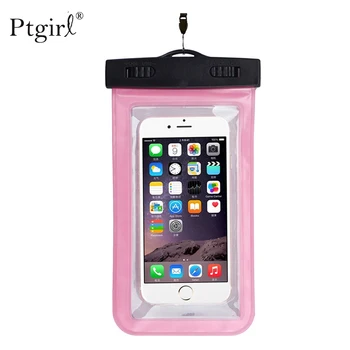 

Summer Luminous Waterproof Pouch Swimming Beach Dry Bag Phone Case Cover Ptgirl Camping Skiing Holder For Cell Phone 3.5-6Inch