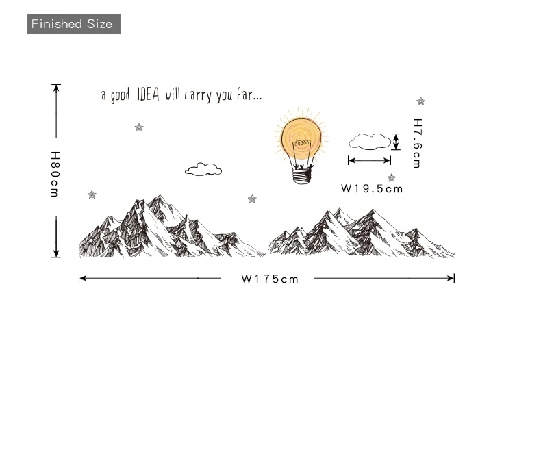 Горы настенные наклейки для конференц-зала бизнес Декор своими руками Съемный Виниловый наклейка водонепроницаемый офисный Декор QT368