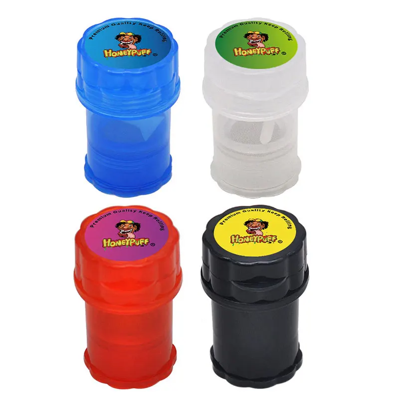 63mm Plastic Tobacco Vanilla Grinder 4-layer Herb Spice Powder Crusher with Sharp Shark Teeth Storage Container Tool | Дом и сад