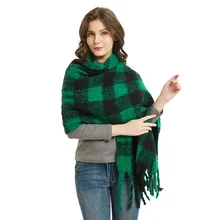 Зеленый красный желтый черный белый маленький квадратный шарф женские зимние теплые кашемировые шерстяные шарфы для женщин