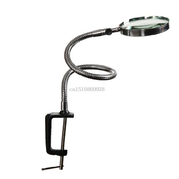 

3 X 100mm Lens Repaire Magnifier Loupe With Flexible Hose Clip Magnifying Desk Table Clamp Folders