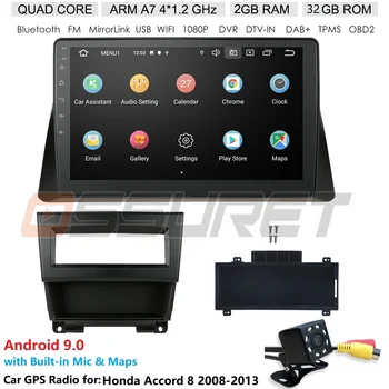 

4G RDS 10.1 Android 10 Car radio GPS Navigation for Honda ACCORD 8 2008-2013 Multimedia DVR SWC FM CAM-IN BT USB DAB DTV OBD PC