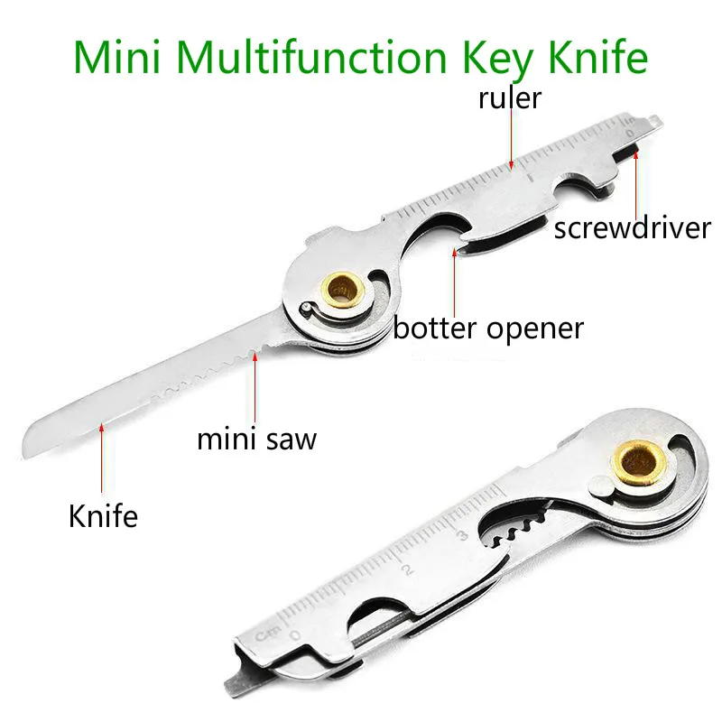 

Brand Mini Knife Opener Tool Multipurpose Screwdriver Ring Keychain Pocket Survive Multi Utili Key Tactical Kit Edc Gear Utility