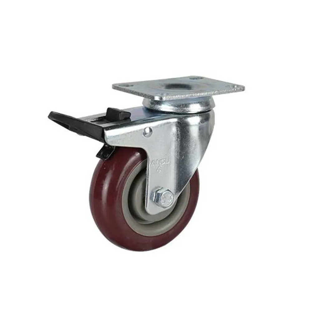 Brake Wheel Универсальные ролики многофункциональные сверхпрочные износостойкие поворотные без шума шарнирный крепеж для мебели бесшумный промышленный двойной подшипник - Цвет: Brake Wheel