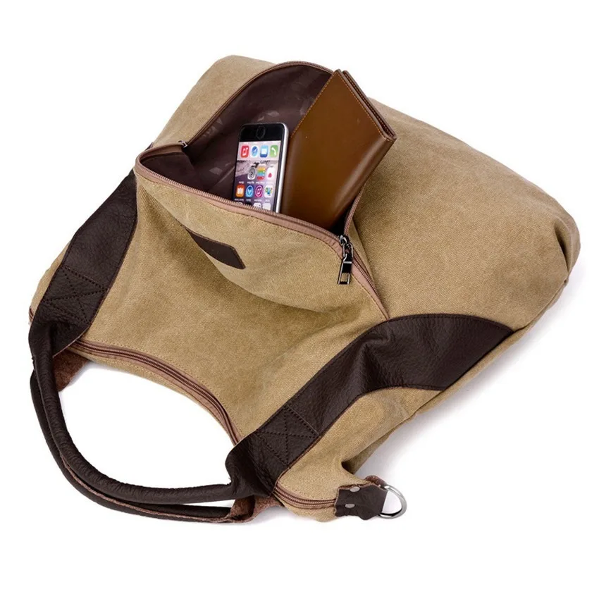 JNKET Fashion Retro Large Capacity Women‘s Canvas Handbag Shoulder Bag Tote Bag Canvas Messenger Bag Travel Satchel Bag Purse