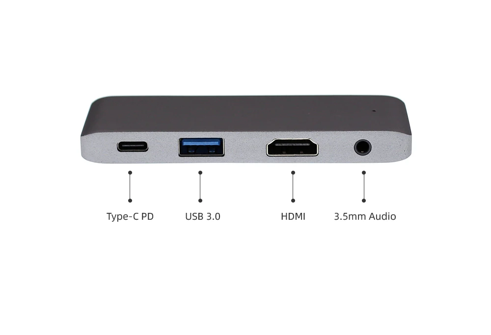 Pingle USB 3,1 тип-c к USB3.0 концентратор HDMI 3,5 мм аудио PD Зарядка 4 в 1 ноутбук док-станция для Macbook Air Pro