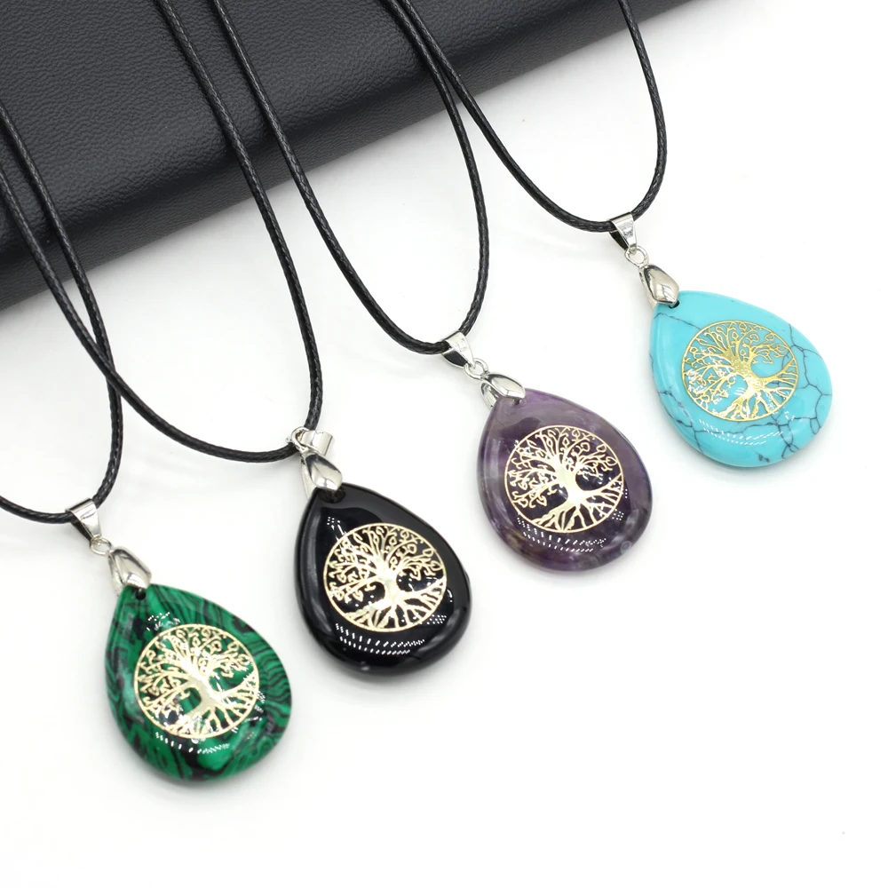 

Natural Stone Pendant Metal Alloy Seven Chakra Reiki Healing Pendant DIY Pendant Making Necklace Bracelet Jewelry 25x32m
