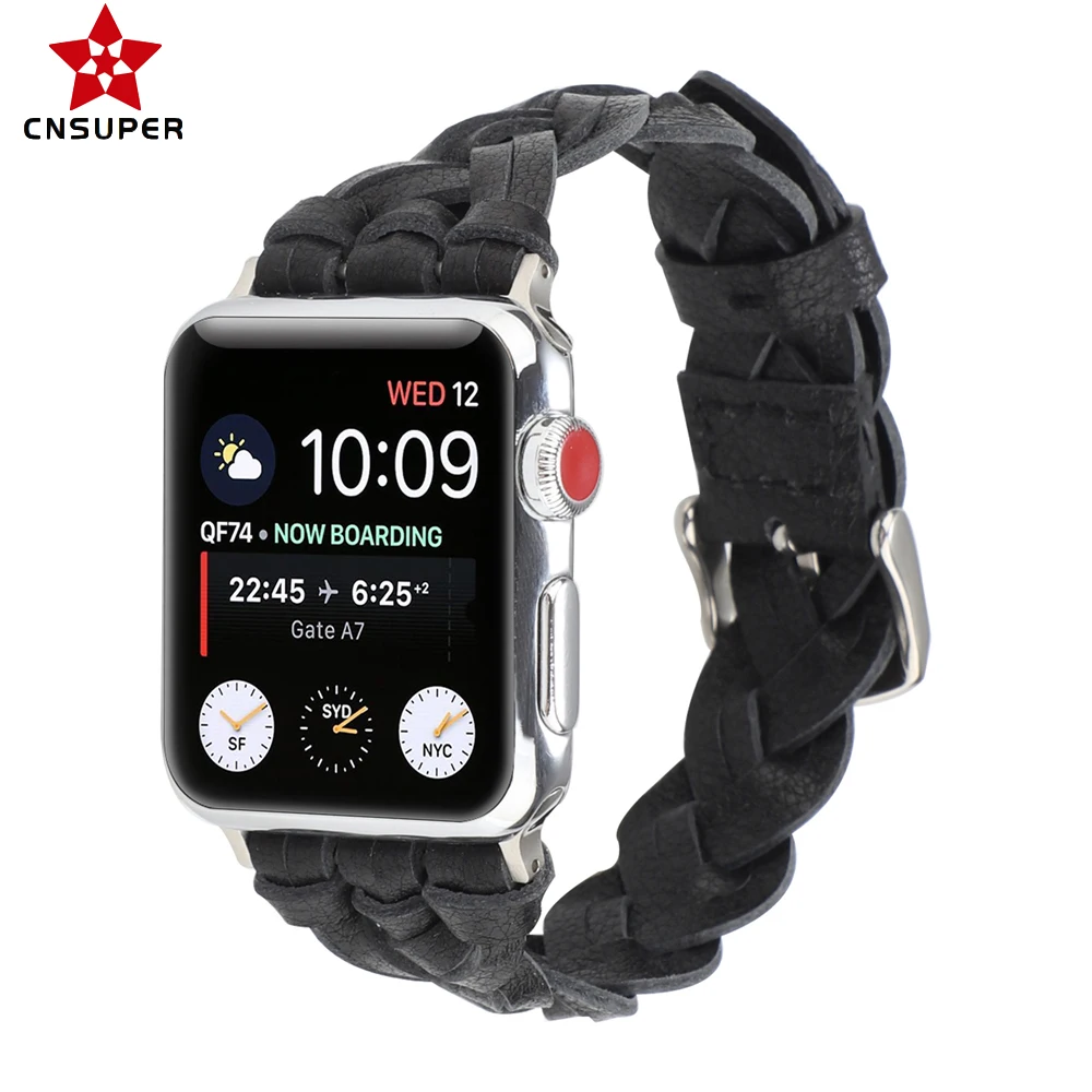 CNSUPER Weave Leather Wristband Replacement Straps for Apple IWatch Series SE 6/5/4/3/2 Compatible with 38mm 40m 42mm 44mm
CNSUPER Weave Leather Wristband Replacement Straps for Apple IWatch Series SE 6/5/4/3/2 Compatible with 38mm 40m 42mm 44mm