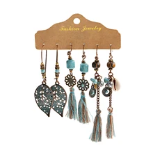  Boho Ethnic Dangle/Round Earrings For Women Vintage Fashion 2021 Earrings Sets Pendientes Earring Unusual Pendant Jewelry Female 