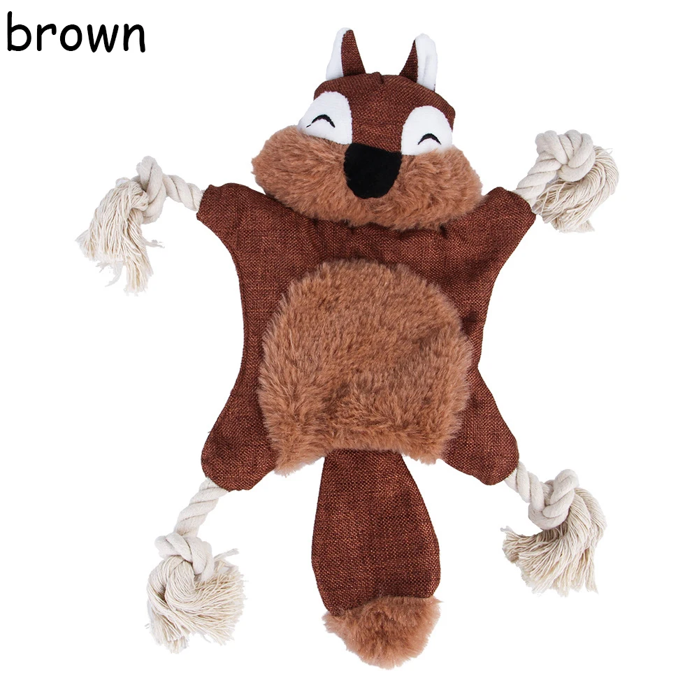 Cute Animals Pet Dog Chew Squeak Toys Giraffe Fleece Rope Interative Toy Plush Puppy Deer For 3