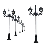 12V Led Railway Train Lamppost Model For Park Garden Scenery Lanterns Model Light Double-head Sand Table Scene Layout 3pcs/lot 1