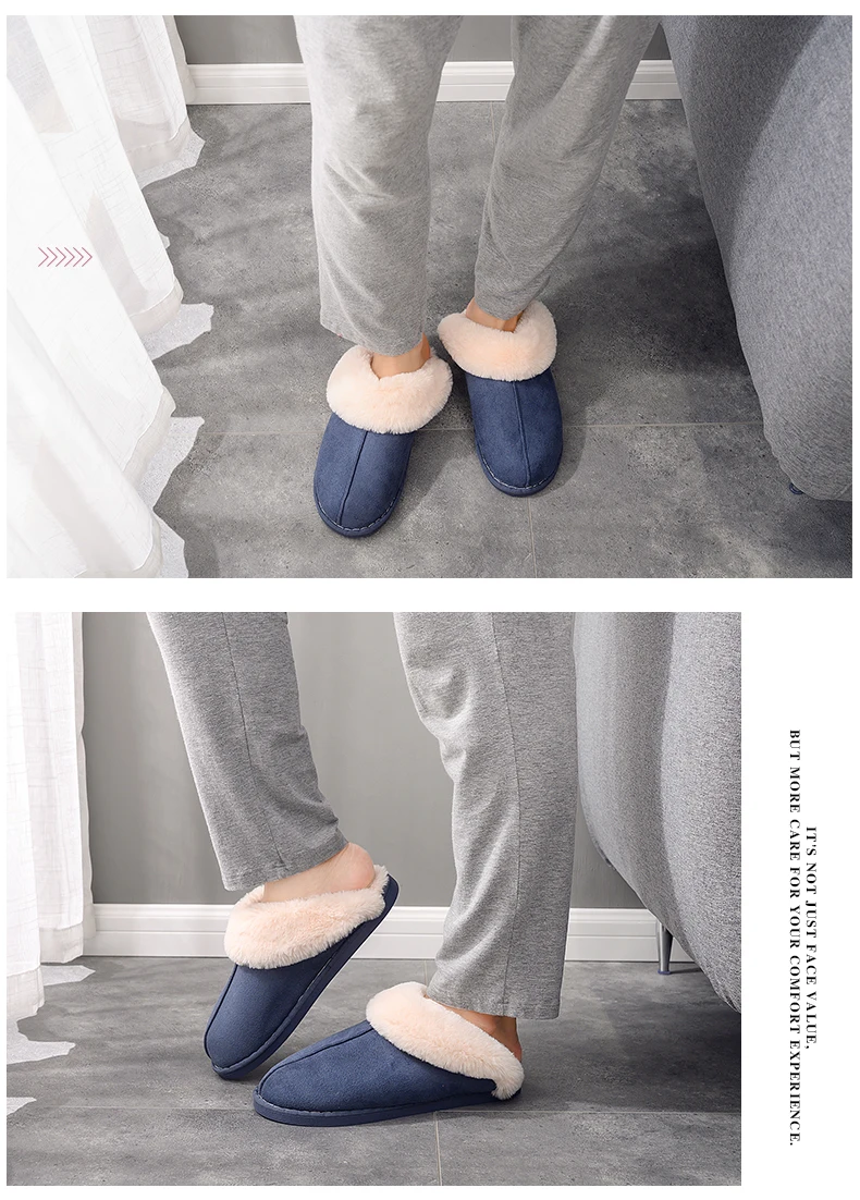 KushyShoo Cotton slippers women winter thick bottom warm simple home indoor floor men cute Korean couple slippers