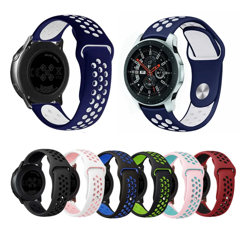 Силиконовый ремешок для часов Samsung Gear Sport S2 S3 Galaxy 42 мм 46 22 20 Huawei gt 2|Ремешки часов| |