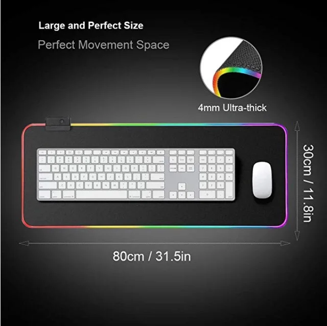 Светодиодный светильник ing игровая коврик для мыши RGB Большой светящийся USB
