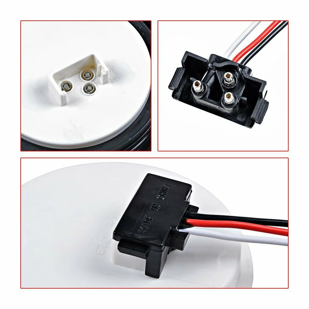 

2PCS 4 Inch White 12-LED Round Tail Light Backup Reverse Lamp Clear Lens For RV