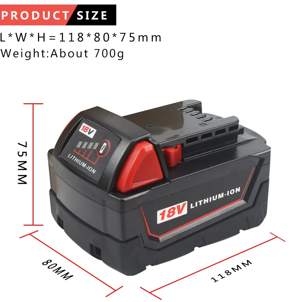 Waitley M18 18V 5.0Ah сменная литий-ионная батарея для Milwaukee M18 M18B 18v батарея совместима с M18B 48-11-1820