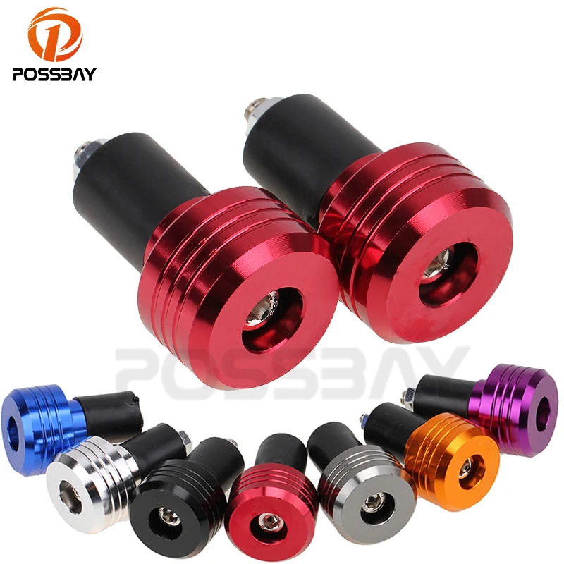 POSSBAY 7/8'' Aluminum Motorcycle Handlebar Grips protaper Bike Handle Bar Cap End Plus Anti