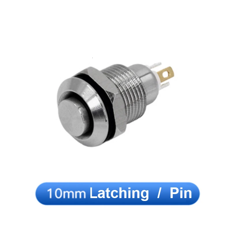 10mm Latching pin 8/10/12/16/19/22/30 мм моментальная Перезагрузка/замок фиксации металлический пуш-ап Водонепроницаемая кнопка переключателя винтовым штифтом сварки ноги - Цвет: 10mm Latching pin