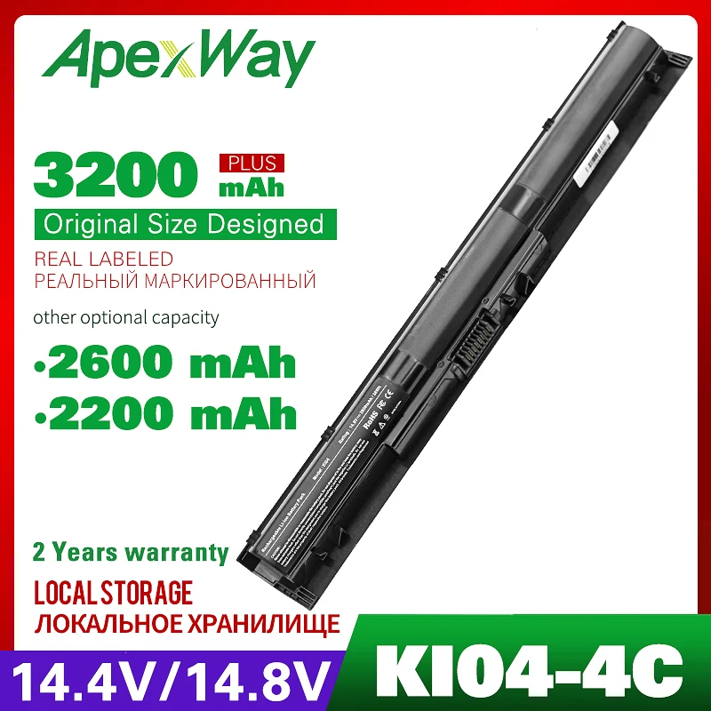 Apexway 14 8 v 4 ячейки Батарея для hp KI04 HSTNN-DB6T TPN-Q158 TPN-Q161 TPN-Q159 TPN-Q160 TPN-Q162 HSTNN-LB6S 800009-241 |