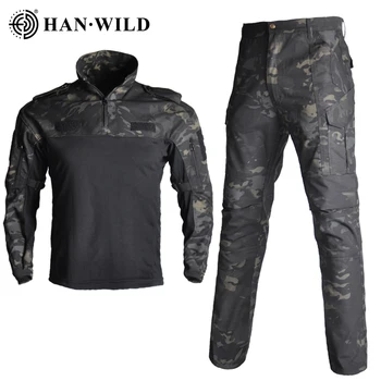 

Army Military Uniform BDU Camouflage Breathable Combat Suit Airsoft Clothes Set Quick Drying Shirts+Tactical Pants With Pads