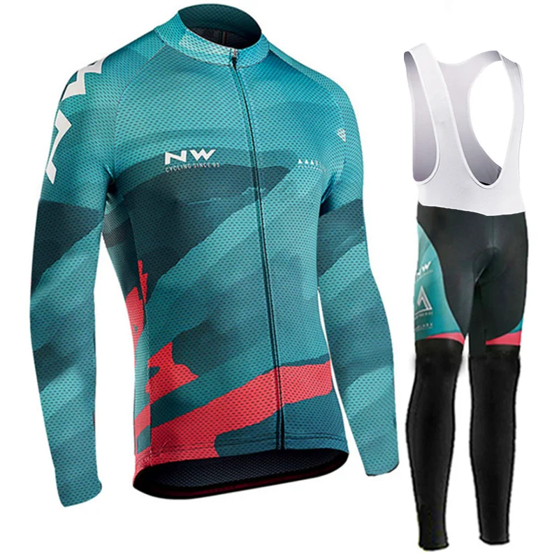 Long Cycling set NW Велоспорт Джерси Набор Весна с длинным рукавом велосипедная одежда гоночная велосипедная одежда Велоспорт набор Майо Ropa Ciclismo Hombre - Цвет: Long Cycling set