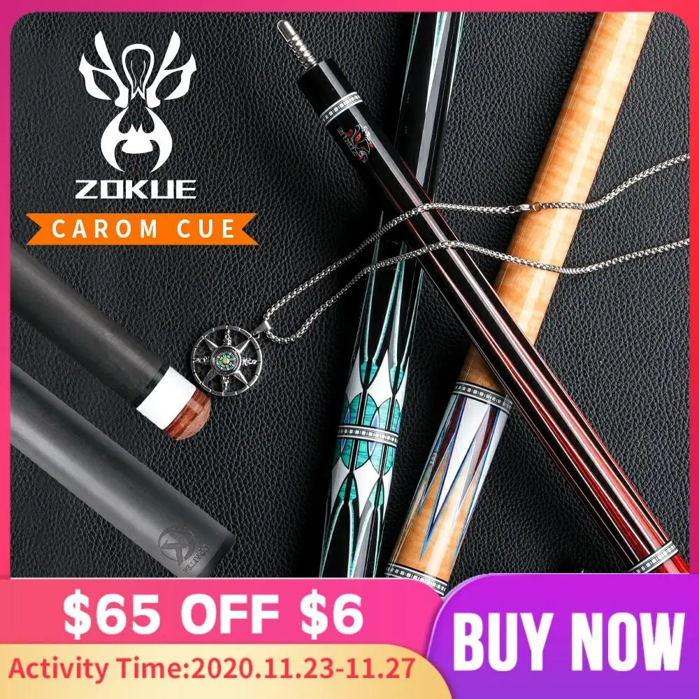 

ZOKUE KONLLEN Carom Cue Billiard 12mm Tip 142cm Carbon Fiber Shaft Maple Shaft 3 Cushion Cue Korean Technology Carbon Cue Stick