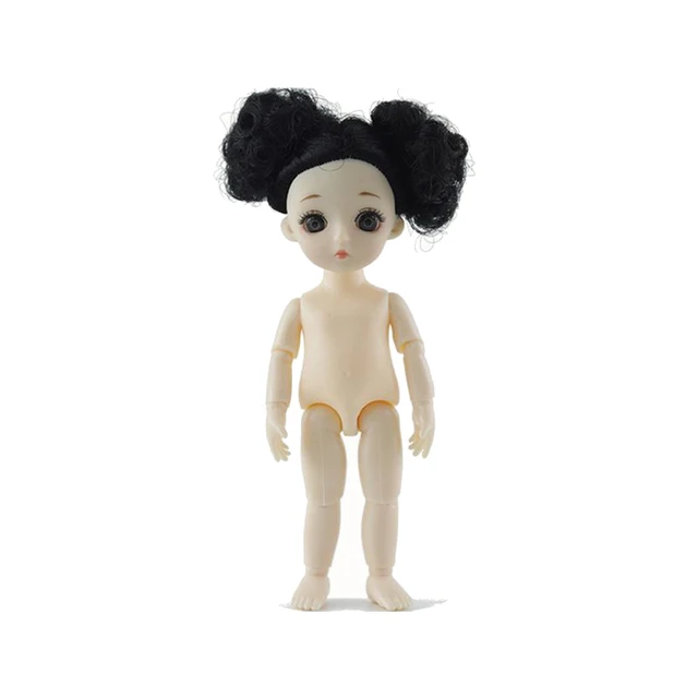 Adollya BJD Doll Body 16cm Naked Ball Jointed Swivel Doll Mushroom Head 13 Movable Joints 3D Eyes 1/12 BJD Dolls 3