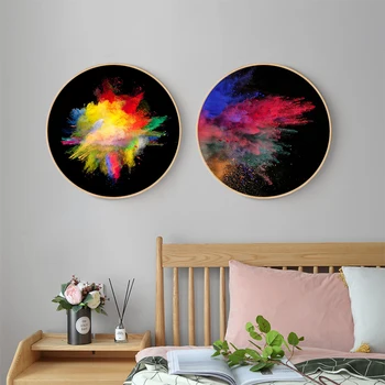 

Home Decoration Wall Art Canvas Painting Prints Watercolor Abstract Pictures Nordic Modern Round Poster For Living Room Modular