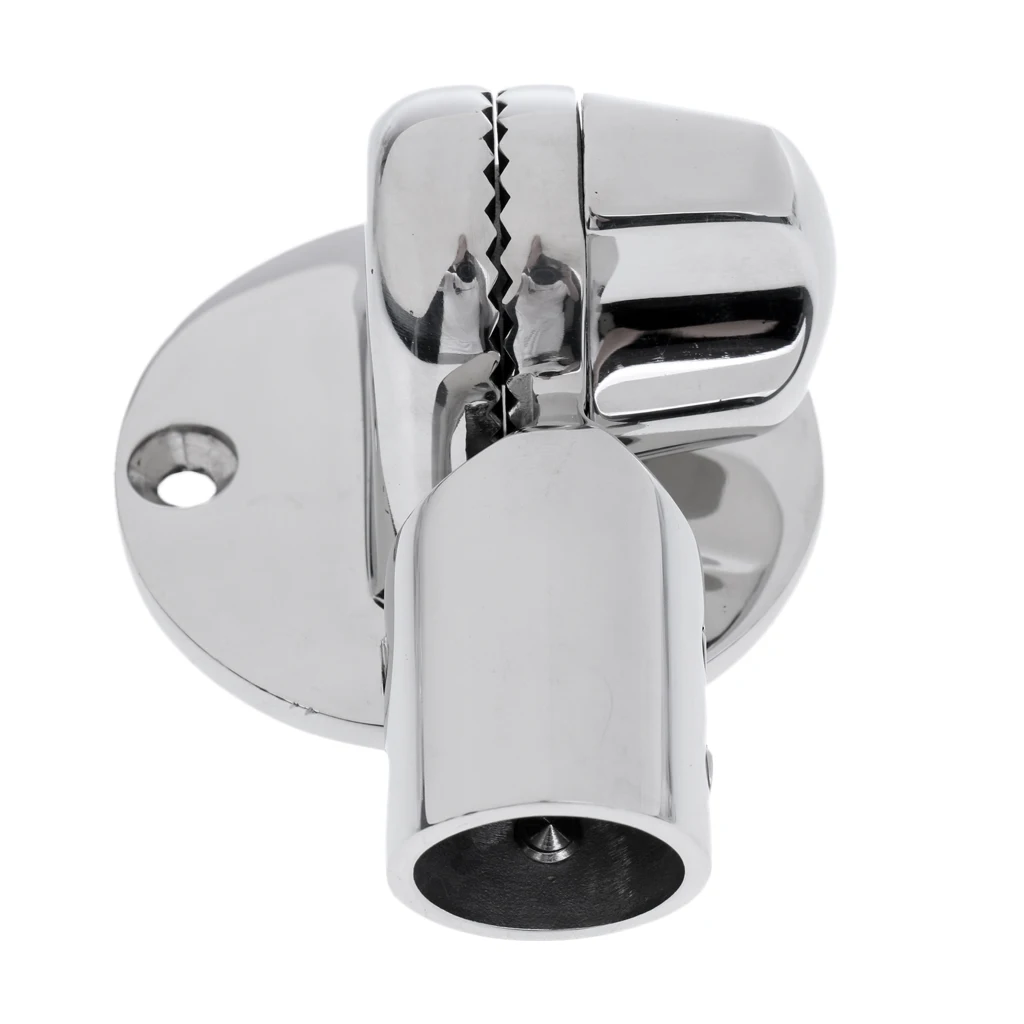 Adjustable 22mm Antenna Ratchet Deck Base Mount - Stainless Steel
