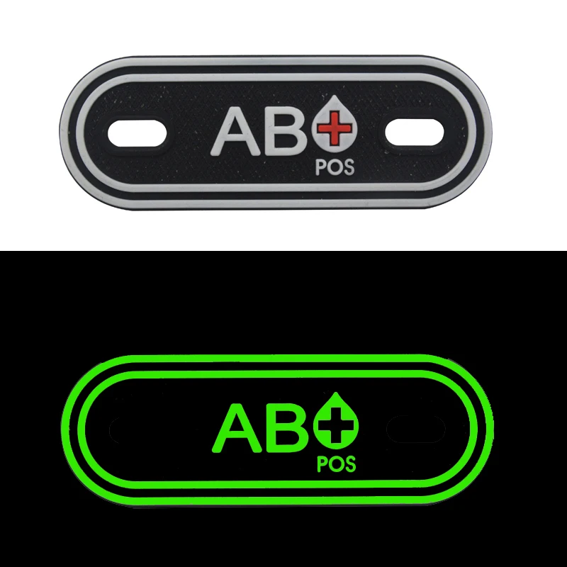 2pc 3D Rubber PVC A+ B+ AB+ O+ Positive Blood Type Group Patches Tag for clothing Bag Shoes Tactical Military Badges accessories (9)