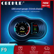 Автомобильный датчик OBDHUD, цифровой одометр с индикатором показаний на лобовом стекле, автоматический дисплей, для воды и масла, температура оборотов в минуту Автомобильный датчик OBDHUD, цифровой одометр с индикатором показаний на лобовом стекле, автоматический дисплей, для воды и масла, температура оборотов в минуту