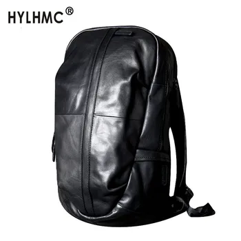 

Men Backpack Genuine Leather Laptop Backpack Male Travel Mountaineering Bag Schoolbag Large Capacity First Layer Cowhide New