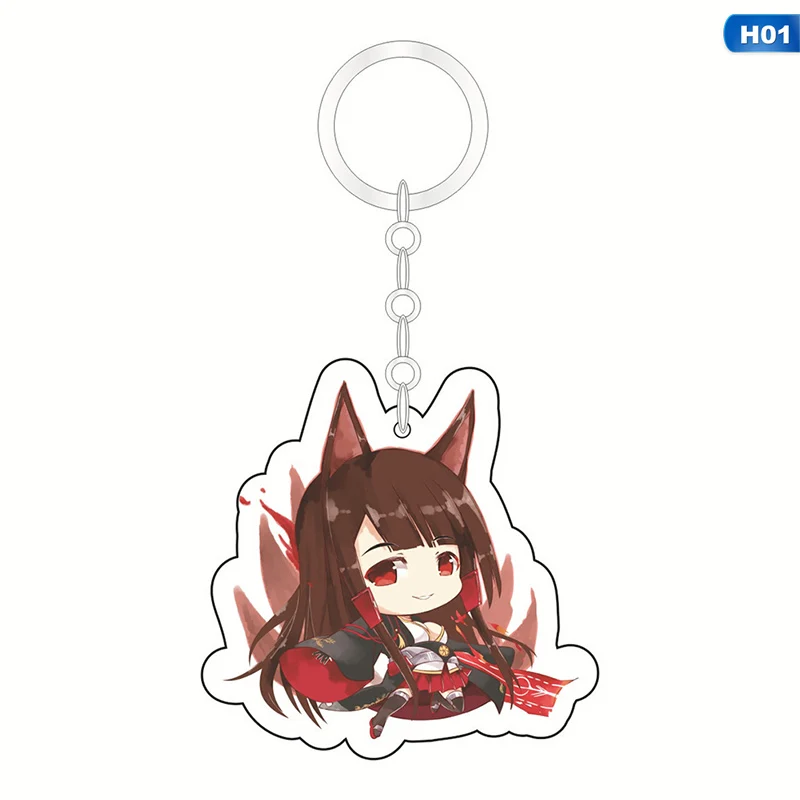 Kawaii Anime Key Chain Azur Lane Enterprise Prinz Eugen Acrylic Keychain keyring Pendant Anime