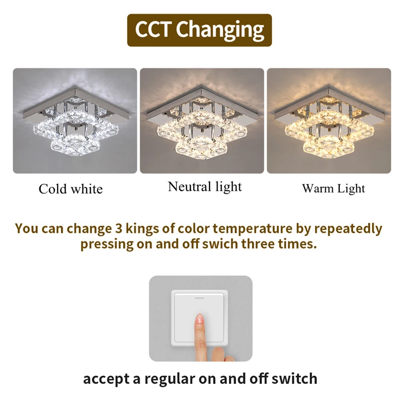 Modern LED Crystal Chandelier Ceiling Lamp