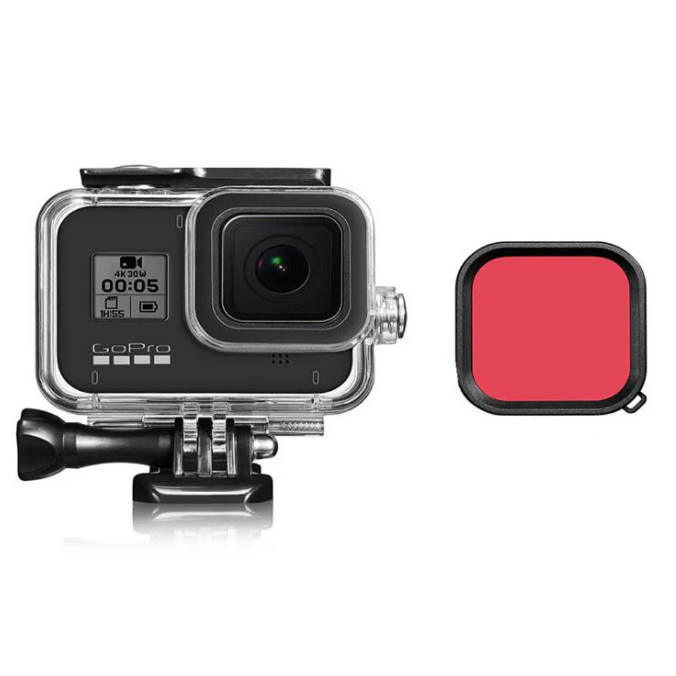 G8-KT02 for GoPro Hero 8 Diving Accessories Set,Waterproof Protective Housing Case+Diving Filter+Anti-Fog Insert Kits for Hero8 Black - Цвет: G8-KT02