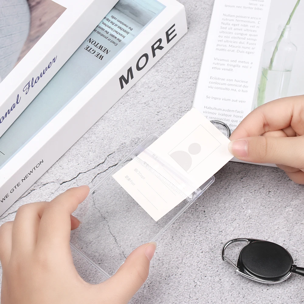 Unisex ID Retractable Badge Holder Reel & Double Sided ID Card Badge Holder Hard Plastic Protector Cover Card Sleeve id card holder id card case passport holder