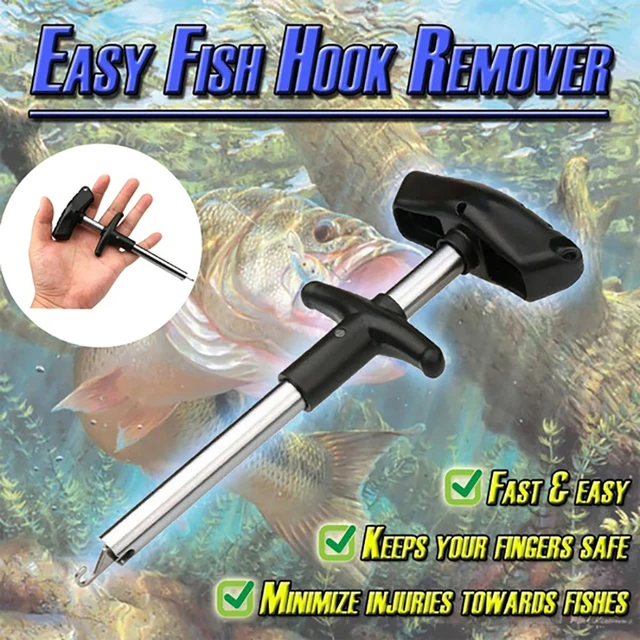 T-Type Fishing Hook Remover With Squeeze Puller Handle Extractor